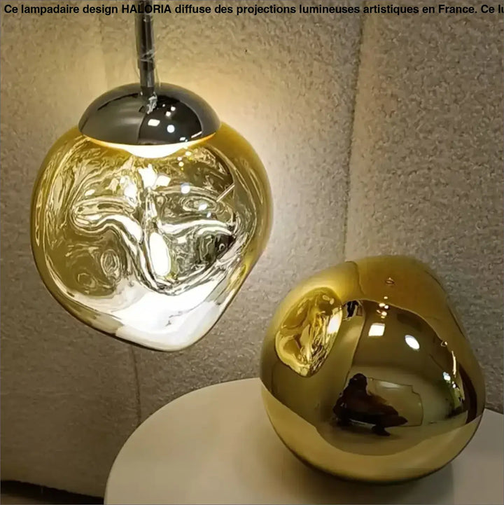 Suspension design en acrylique moderne élégant chic doré