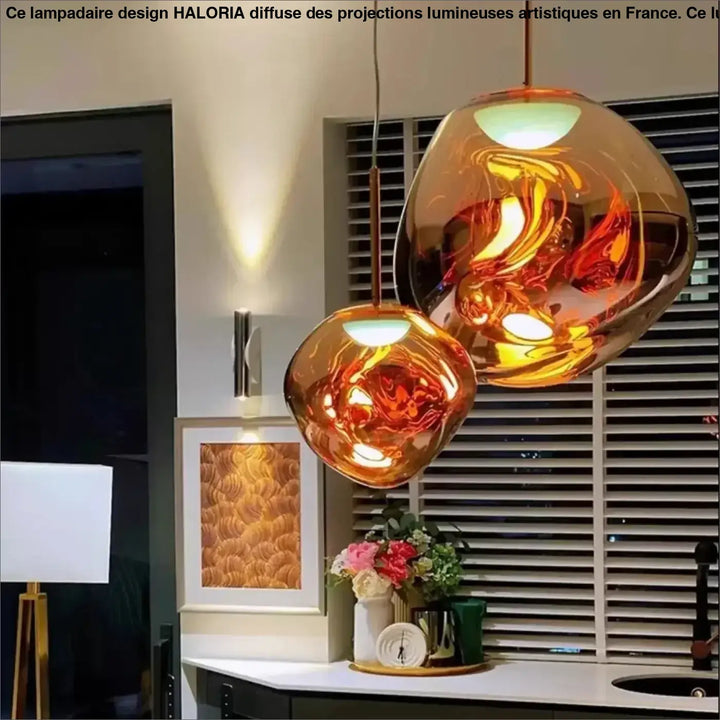Suspension design en acrylique moderne élégant chic doré
