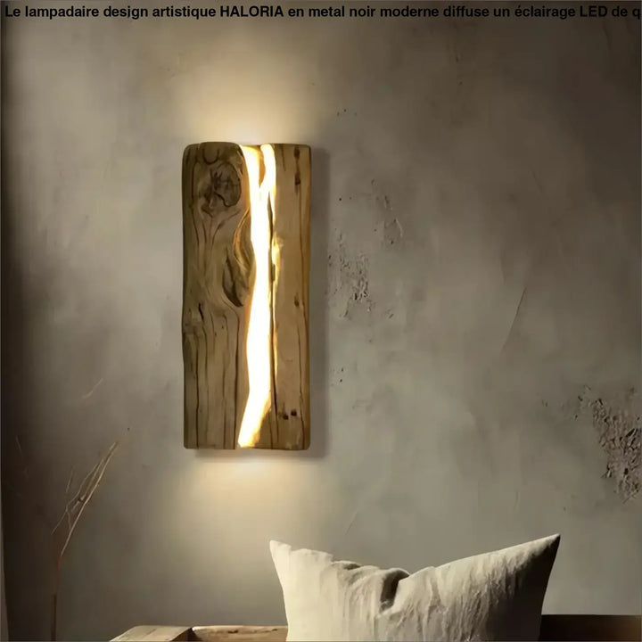 Applique murale design bois naturel avec éclairage led élégant