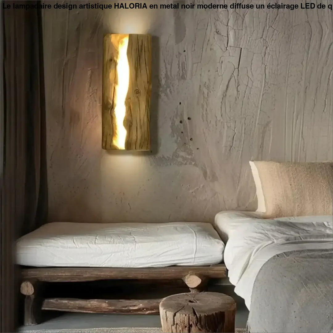 Applique murale design bois naturel avec éclairage led élégant