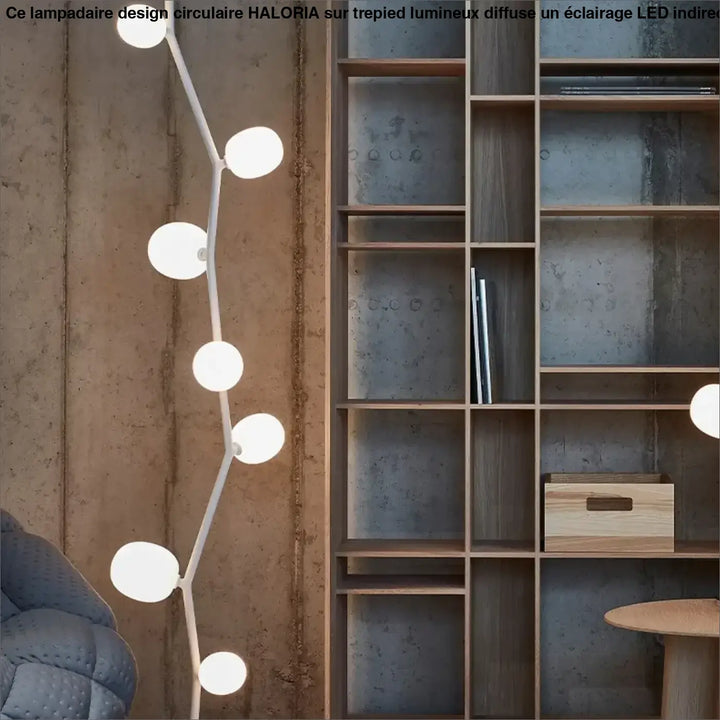 Lampadaire décoratif moderne en métal et globes en verre élégant