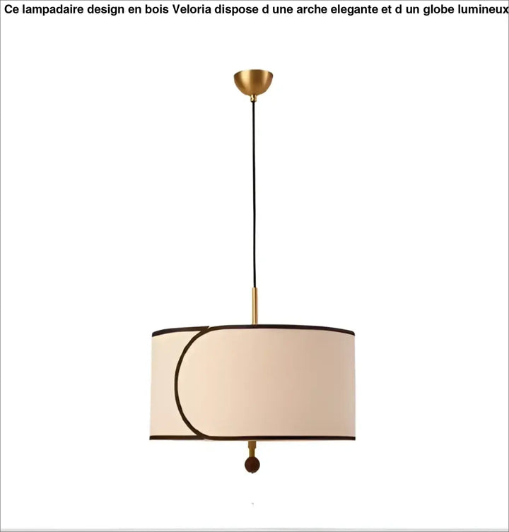Beige suspension luminaire cylindrique avec cadre métal doré et finition noire pour un éclairage élégant