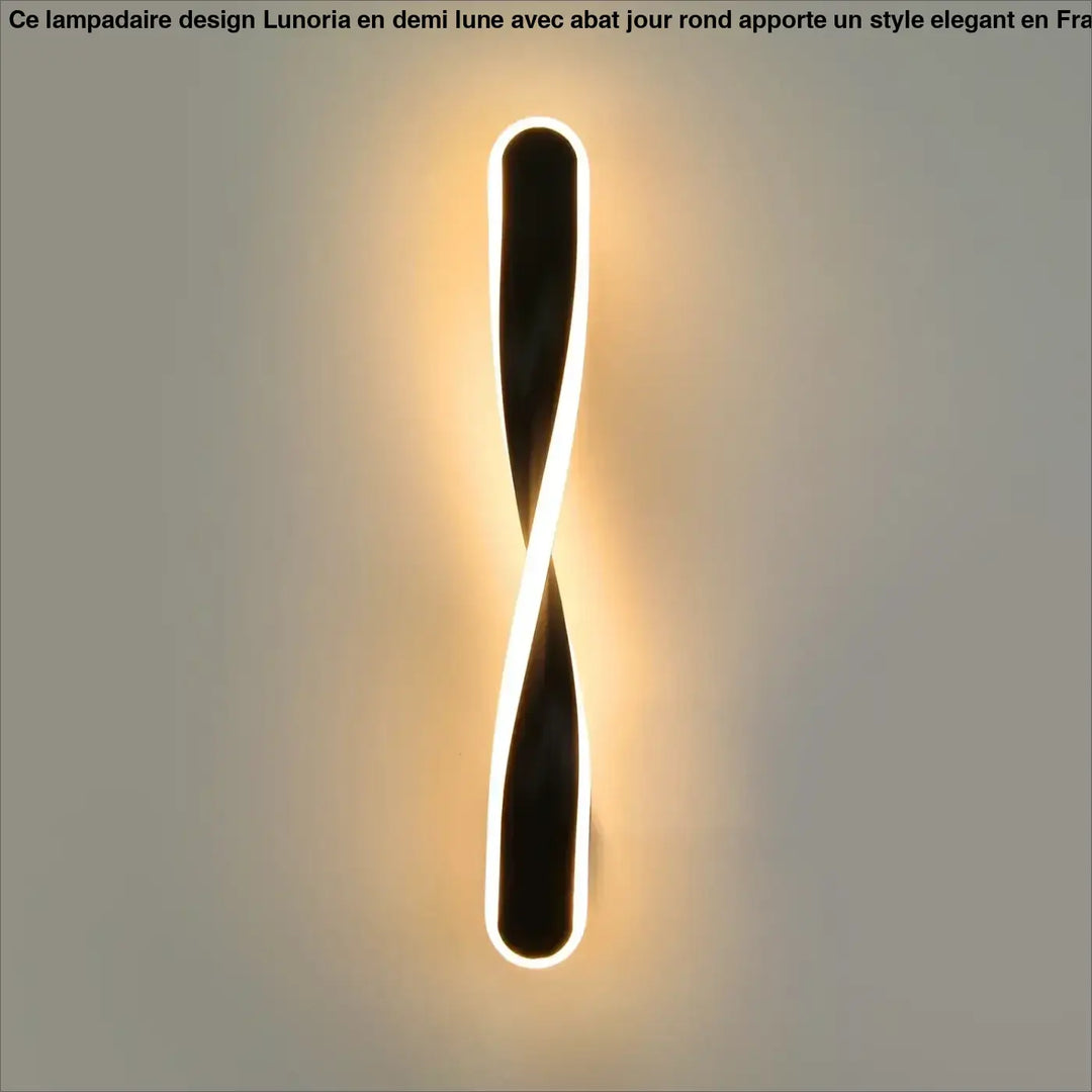 Applique murale laaka led noire et blanche avec design torsadée moderne pour éclairage intérieur élégant