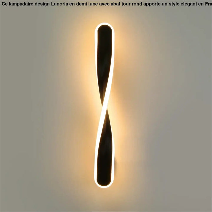 Applique murale laaka led noire et blanche avec design torsadée moderne pour éclairage intérieur élégant