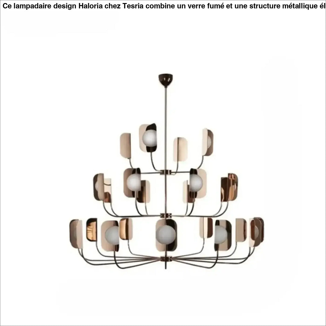 Suspension luminaire copra avec métal doré rose et globes opalins en verre givré pour un éclairage moderne