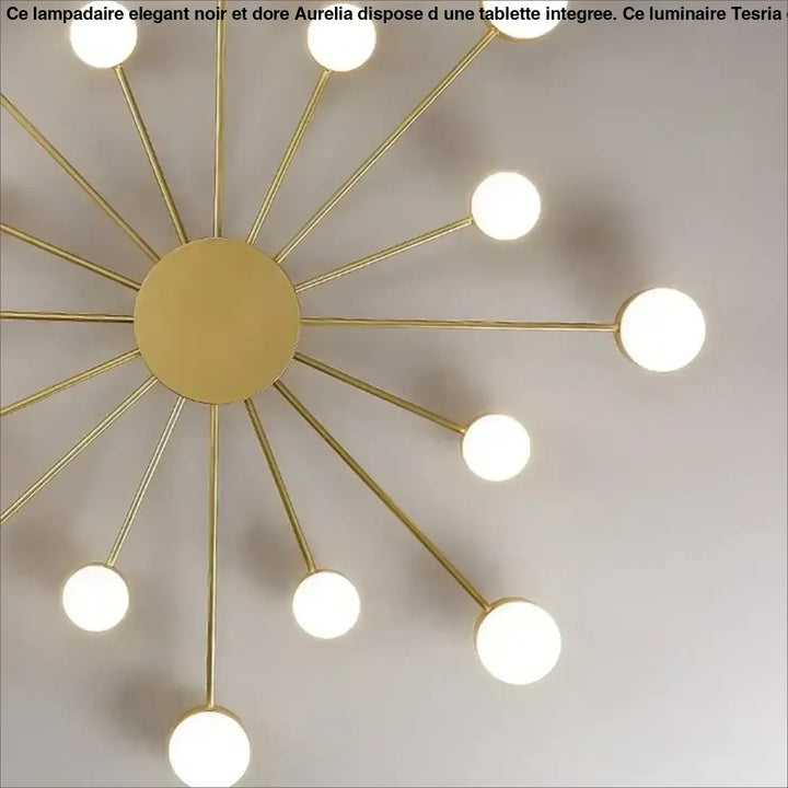 Plafonnier led moderne doré style chandelier contemporain chic