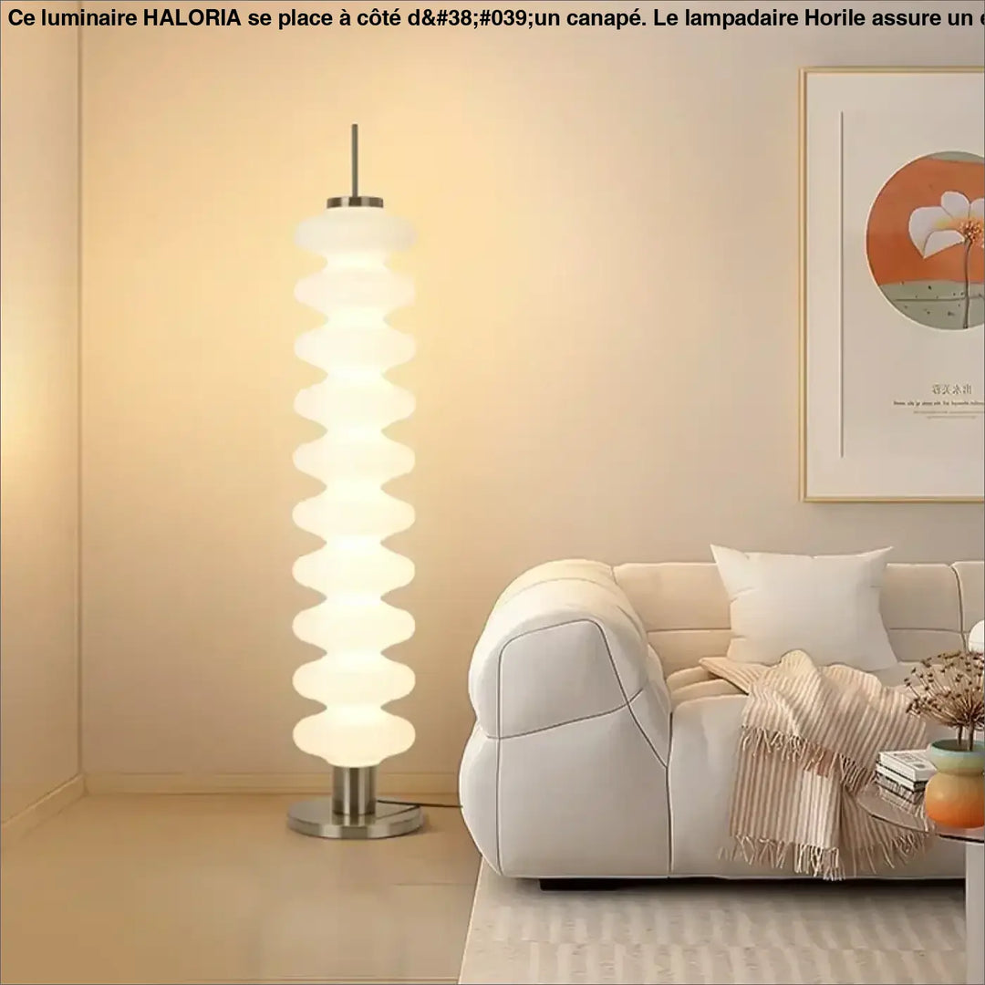 Lampadaire design ondulé lumineux blanc moderne led