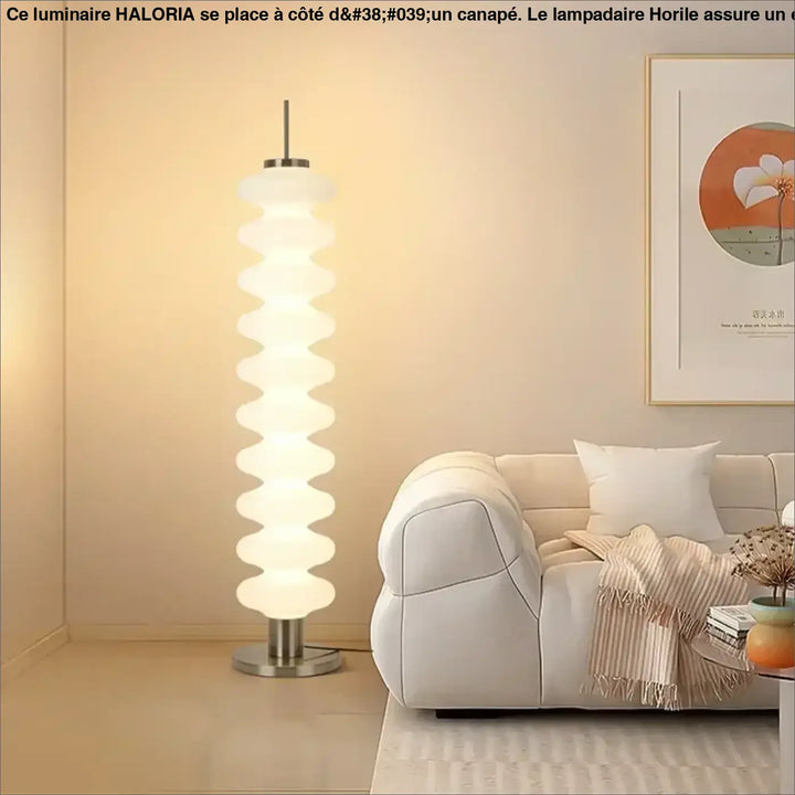 Lampadaire design ondulé lumineux blanc moderne led