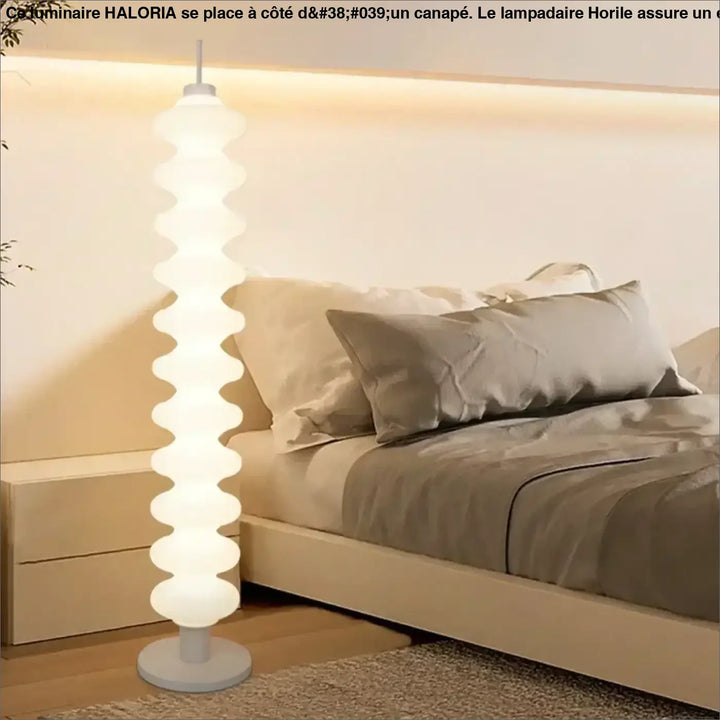 Lampadaire design ondulé lumineux blanc moderne led