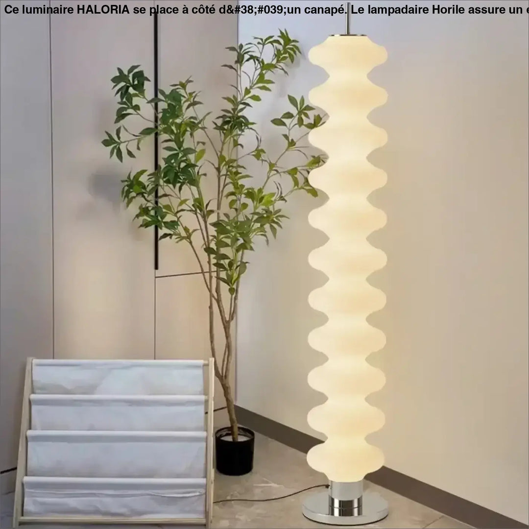 Lampadaire design ondulé lumineux blanc moderne led