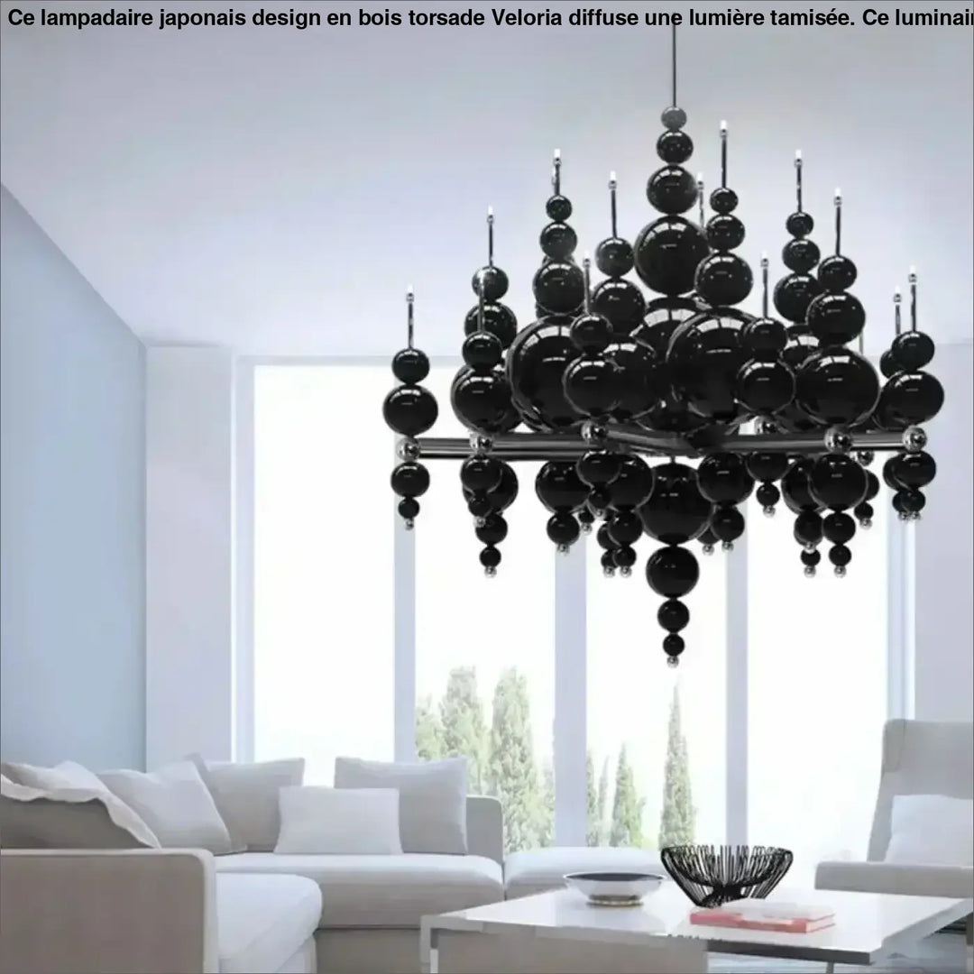 Suspension noir contemporain style luxe éclairage chic