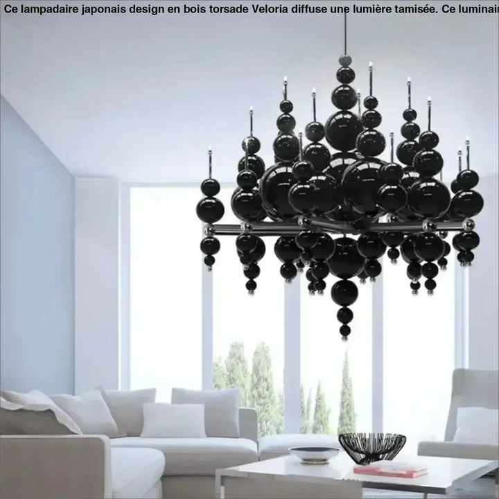 Suspension noir contemporain style luxe éclairage chic