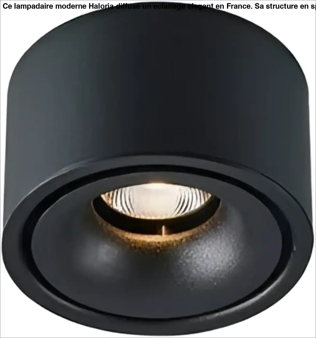 Luminaire plafonnier jinu noir cylindre encastré avec led chaude, plafonnier moderne plus quun éclairage classique