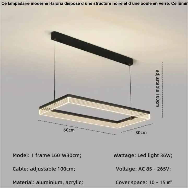 Suspension élégant design contemporain noir intérieur chic