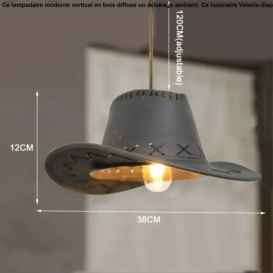 Suspension luminaire design chapeau western style vintage