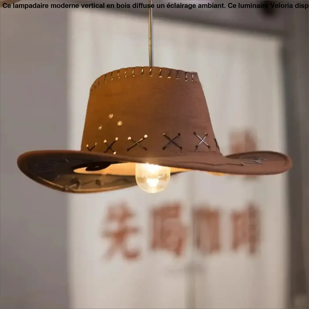 Suspension luminaire design chapeau western style vintage