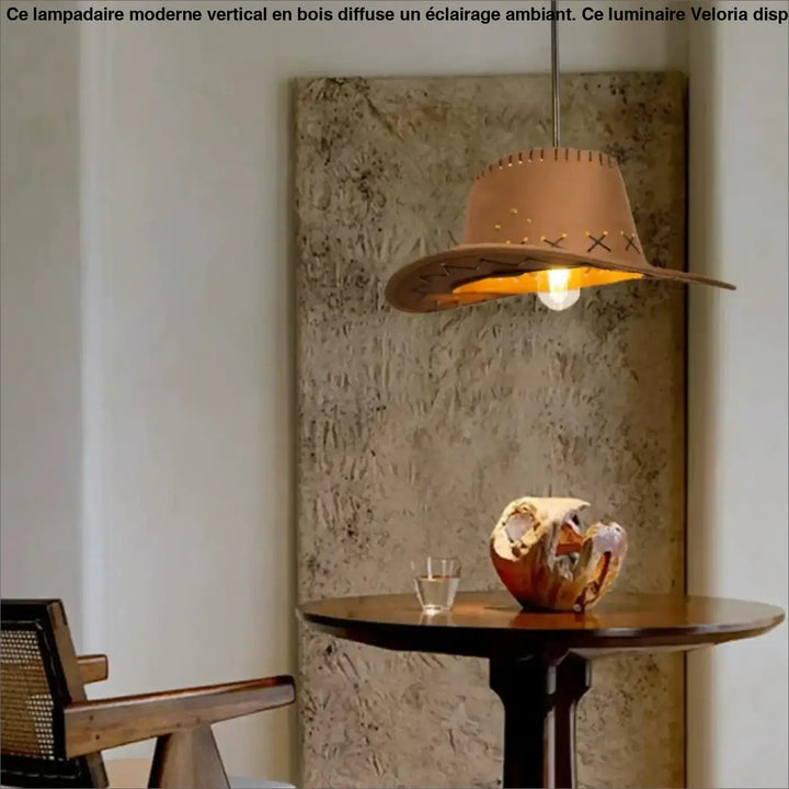 Suspension luminaire design chapeau western style vintage