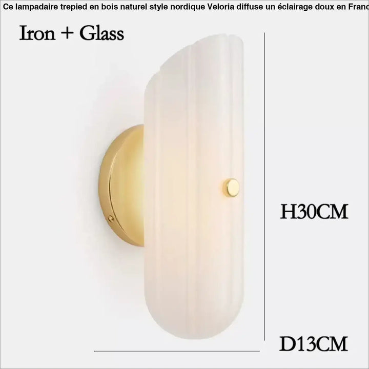 Applique élégante en verre et fer design contemporain