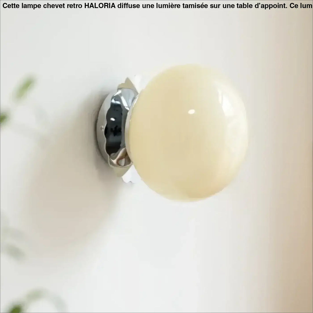Applique murale sally lumineuse sphérique crème avec base chrome poli pour éclairage mural élégant