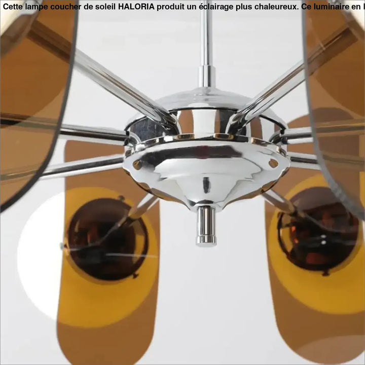 Suspension Design Rétro En Verre Sculpté Marron Esthétique