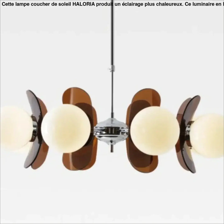 Suspension Design Rétro En Verre Sculpté Marron Esthétique