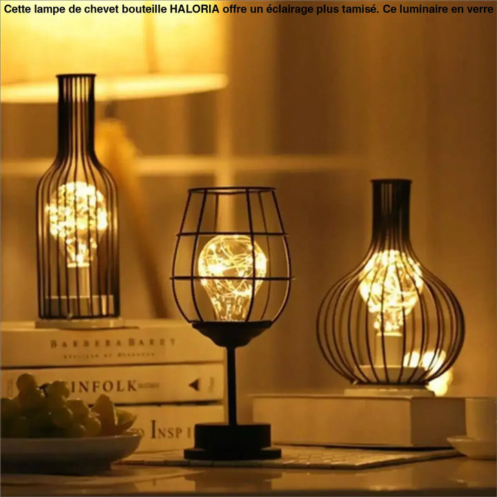 1. Lampe De Chevet Bouteille En Acrylique Noir Et Blanc