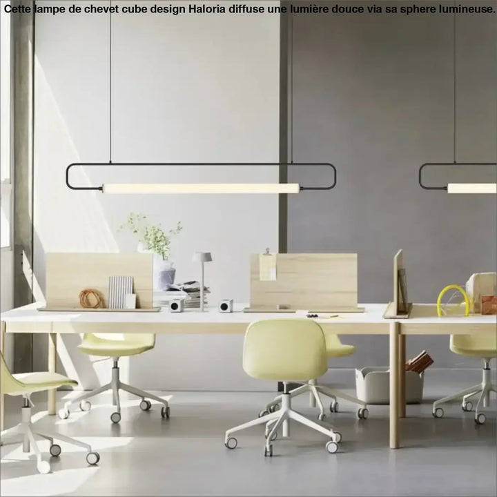 Suspension luminaire recto avec cadre en métal noir et panneaux led blancs rectangulaires modernes et minimalistes