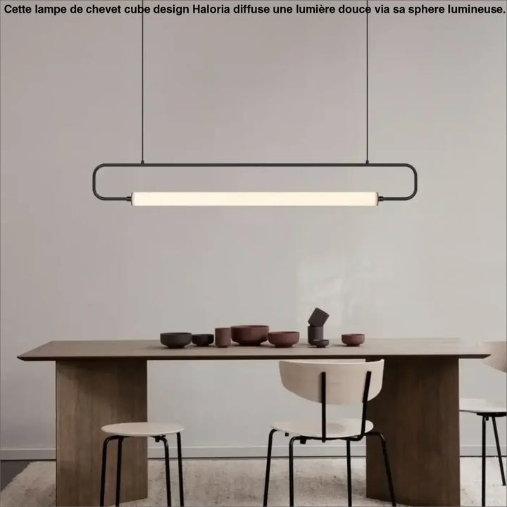 Suspension luminaire recto en métal noir moderne avec design rectangulaire élégant et diffuseur en verre dépoli
