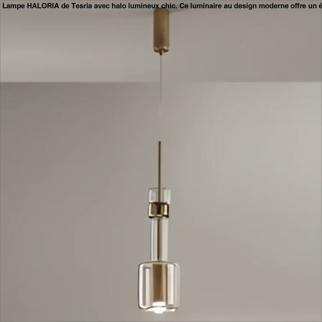 Suspension luminaire vitria avec cadre en métal laiton et verre soufflé clear pour décoration intérieure moderne