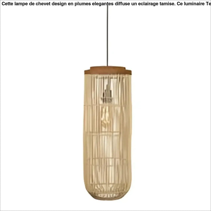 Suspension luminaire nyra cylindrique en bambou naturel avec abat-jour en bois chaud style bohème décoration intérieure