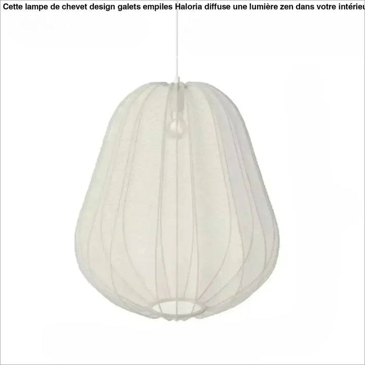 Suspension luminaire orbys en verre soufflé ivoire avec tissu côtelé diffusant une lumière douce raffinée