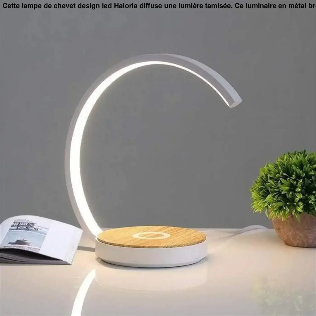 Lampe De Chevet Design LED Courbe Élégante Noir Blanc