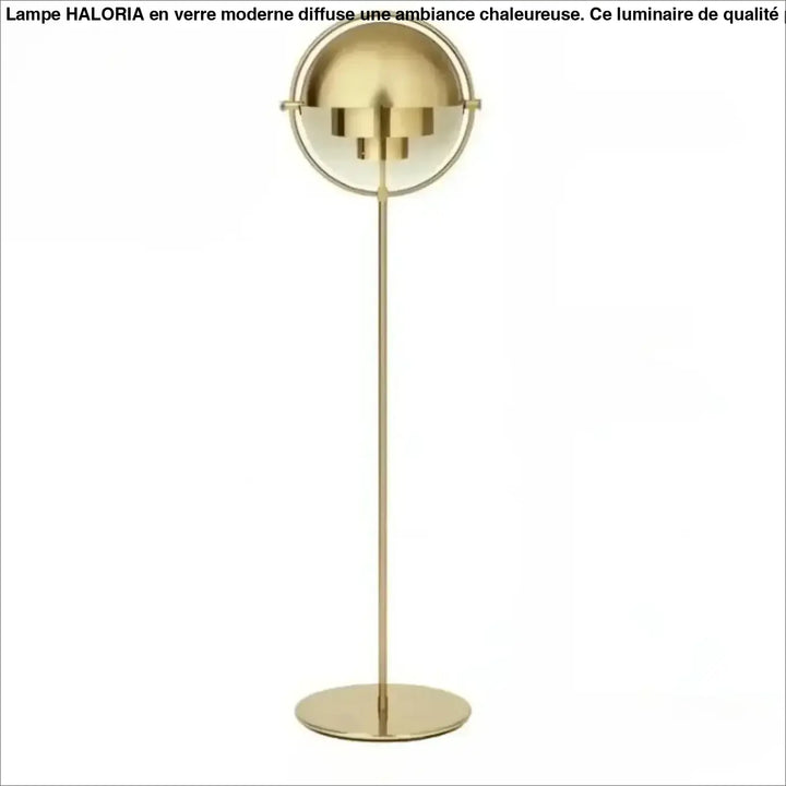 Lampadaire miror fer type en métal doré avec tige fine et abat-jour sphérique floral compatible 90-260v
