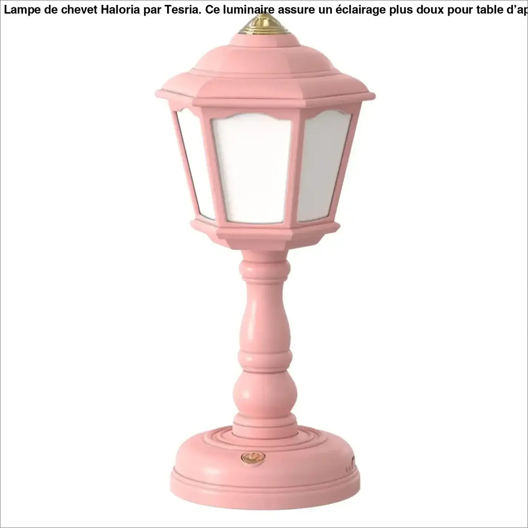 Lampe de chevet mims rose vintage avec base et bouton dorés idéale comme chevet décorative vintage élégante
