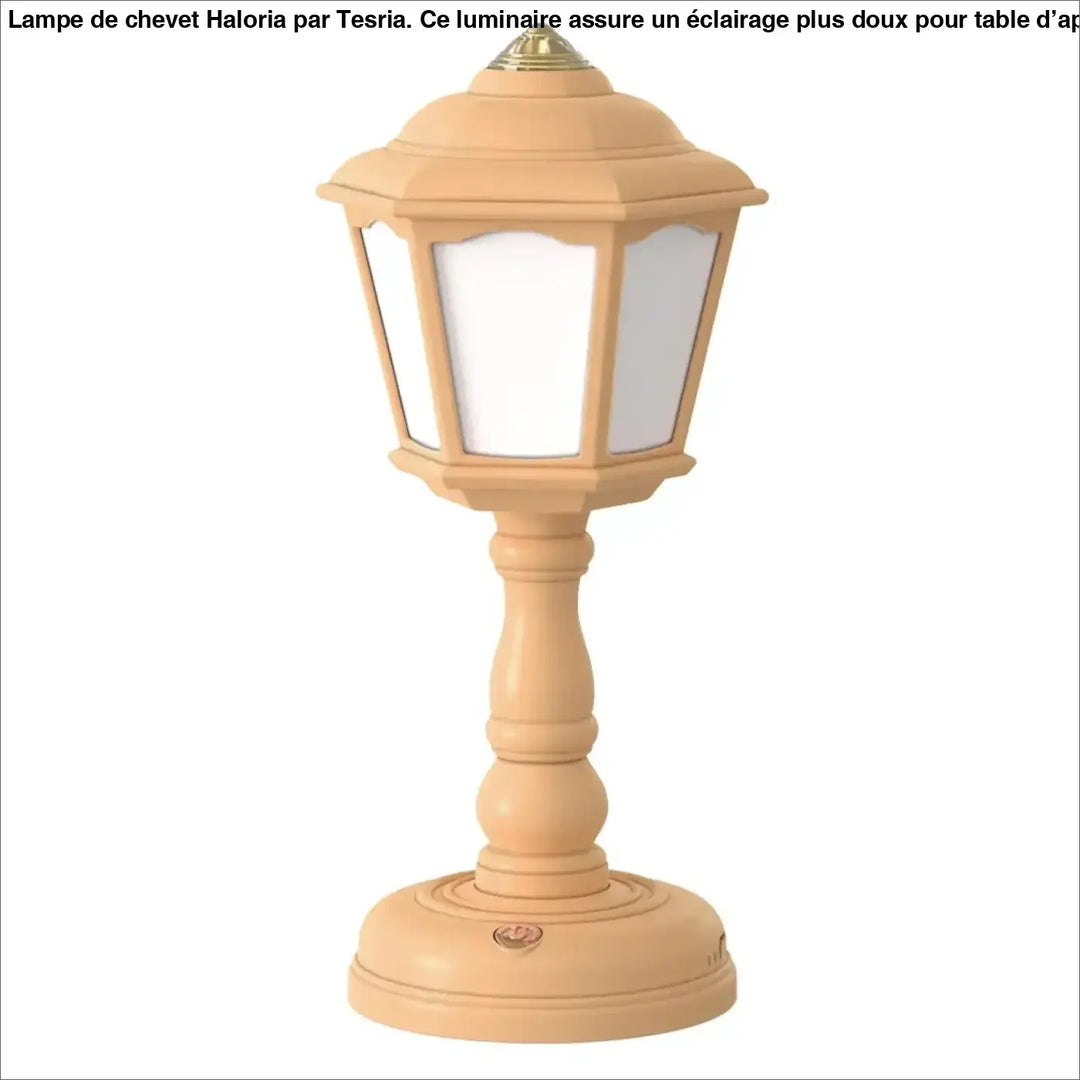 Lampe de chevet mims beige lampe décorative vintage en verre dépoli avec dessus en laiton