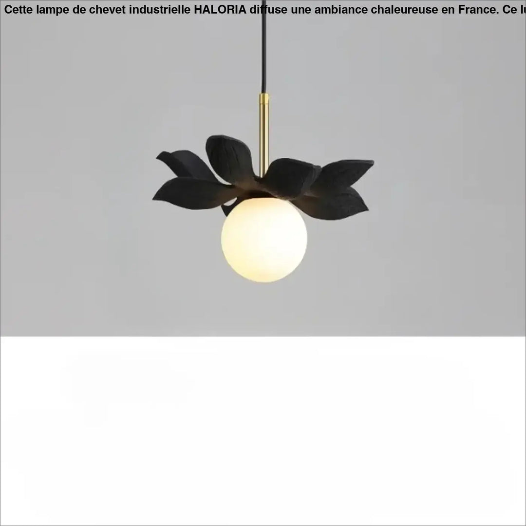 Suspension luminaire kalyx en forme de lotus noir avec globe en verre dépoli pour éclairage décoratif