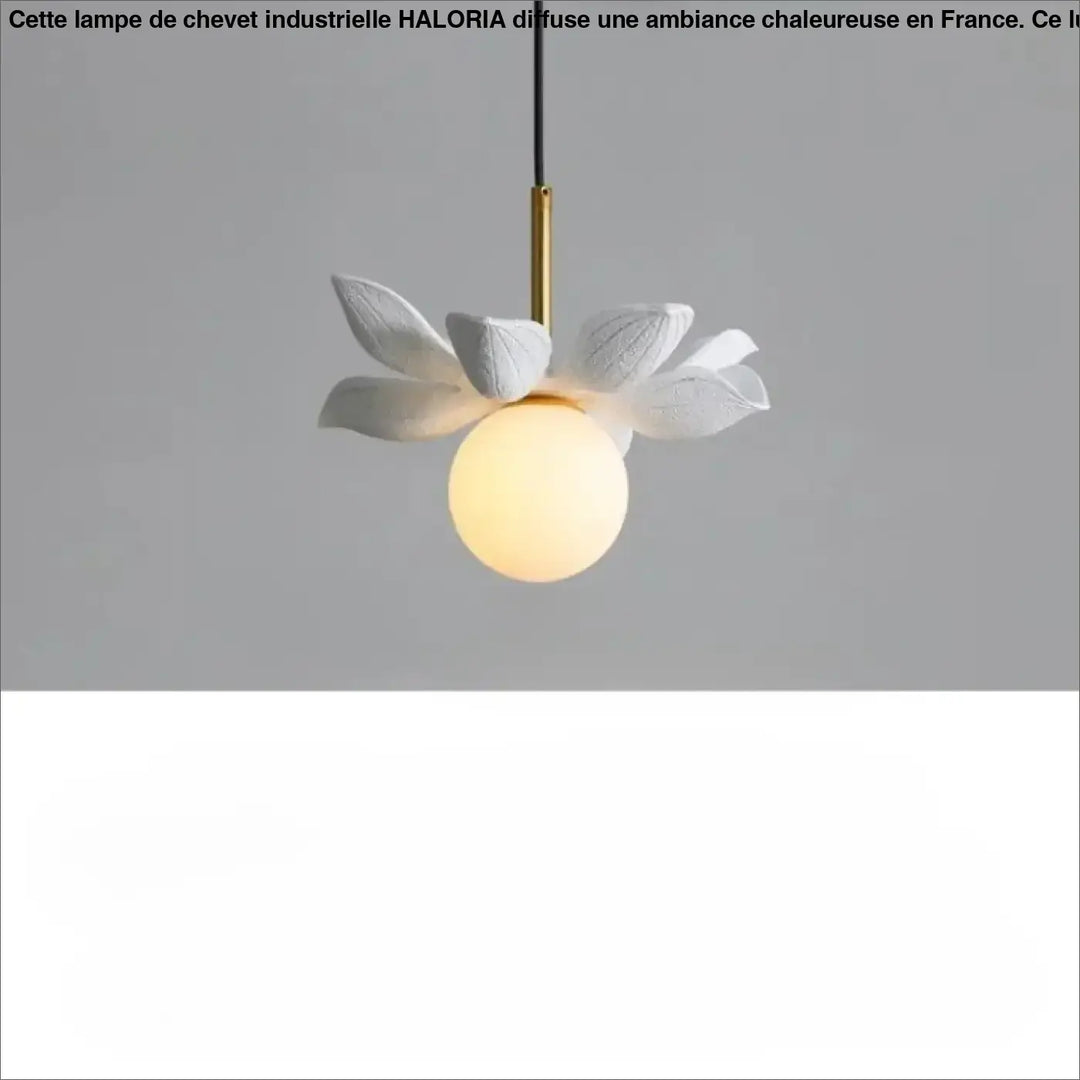 Suspension luminaire kalyx en céramique blanche en forme de lotus avec globe en verre chaud