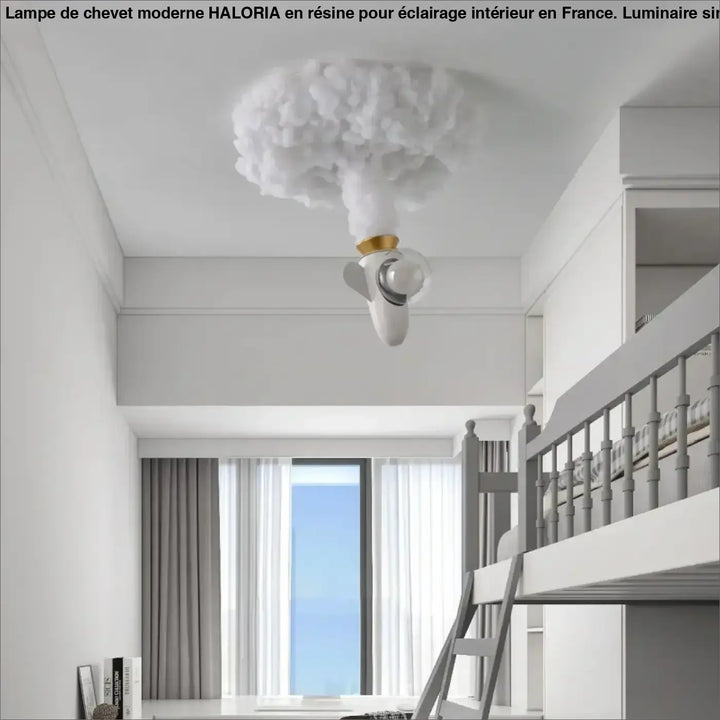 Luminaire plafonnier nerdiah en forme de nuage blanc doux avec accents dorés idéal pour suspension luminaire nuage enfant