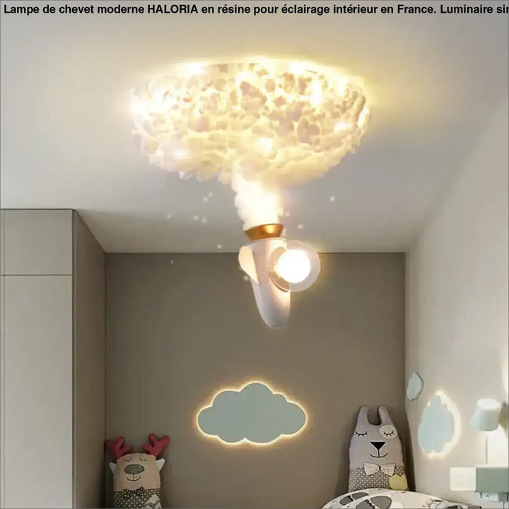 Luminaire plafonnier nerdiah suspension luminaire nuage blanc avec base fusée et brume pour luminaire nuage enfant ciel étoilé