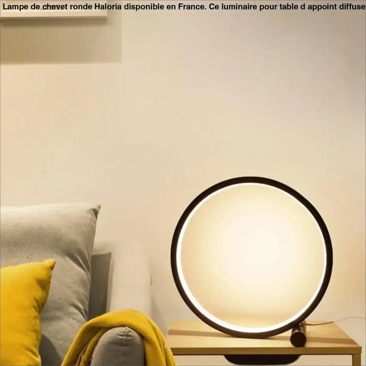 Lampe De Chevet Ronde En Aluminium Blanc Et Noir