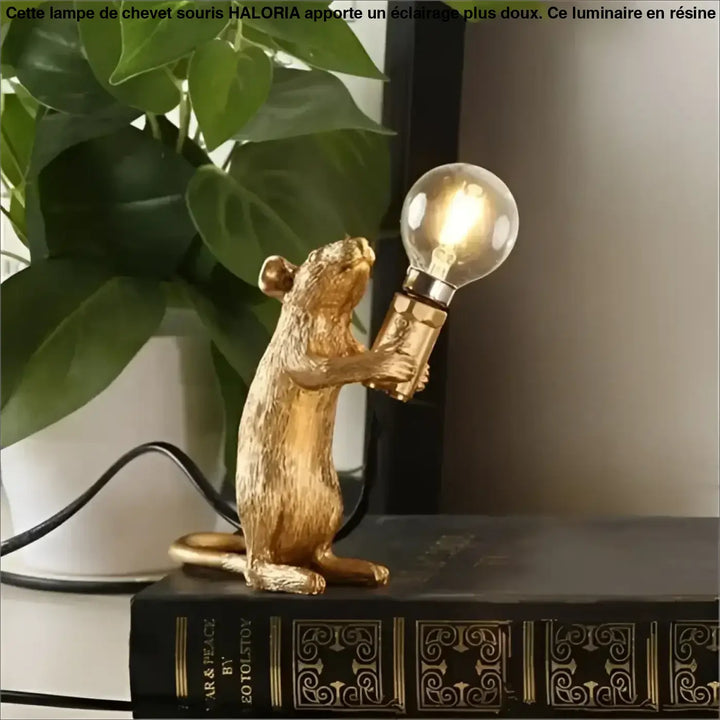 Lampe de Chevet Souris Dorée Avec Ampoule