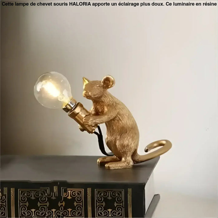 Lampe de Chevet Souris Dorée Avec Ampoule