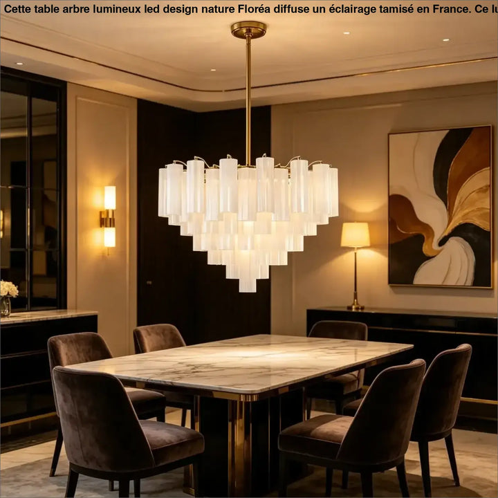 Luxury gold double tier glass luster chandelier with translucent white glass tubes and brass fixture for exhibition hall corridor
