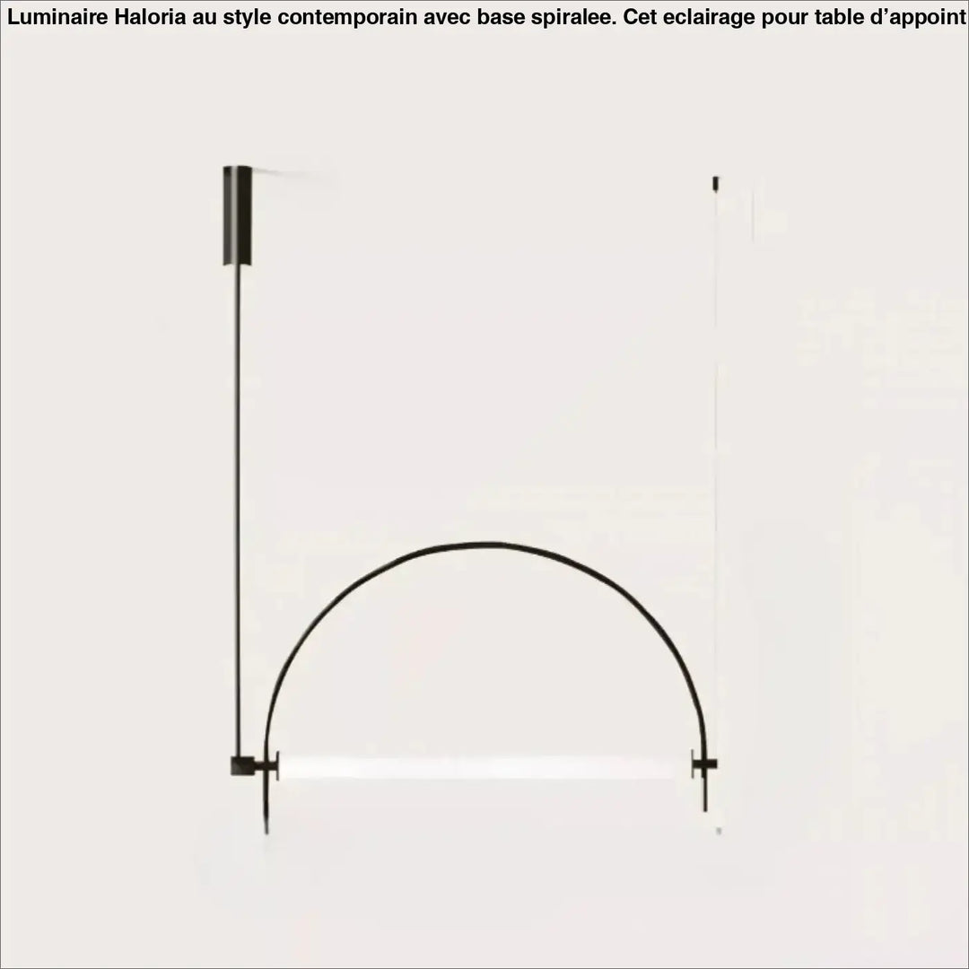 Suspension luminaire arcоо en métal noir minimaliste avec un arc courbé élégant et une tige verticale
