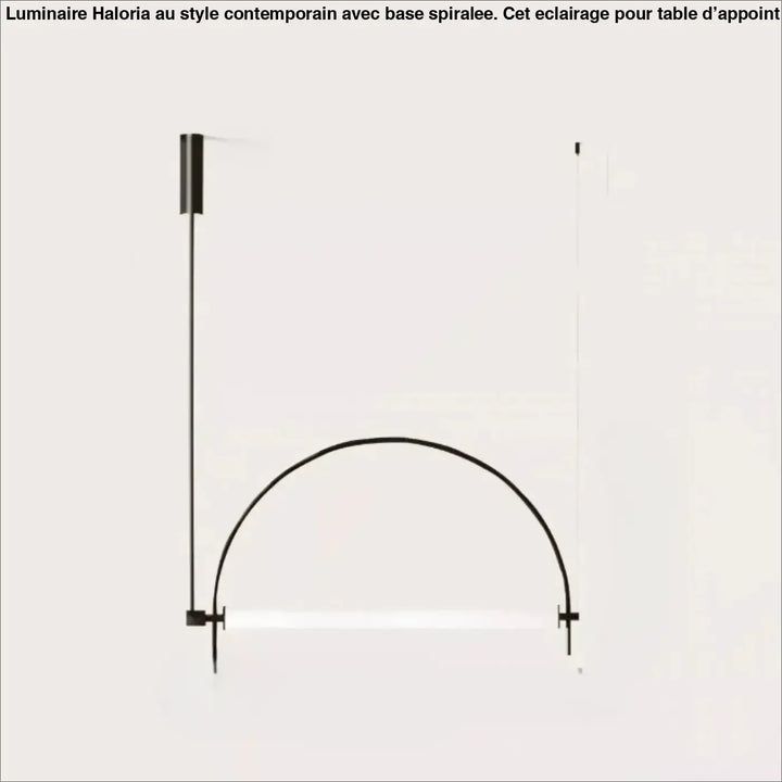 Suspension luminaire arcоо en métal noir minimaliste avec un arc courbé élégant et une tige verticale