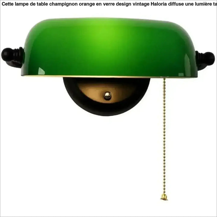 Applique murale design en cuir verni vert avec accents noirs et chaîne en laiton pour un éclairage élégant