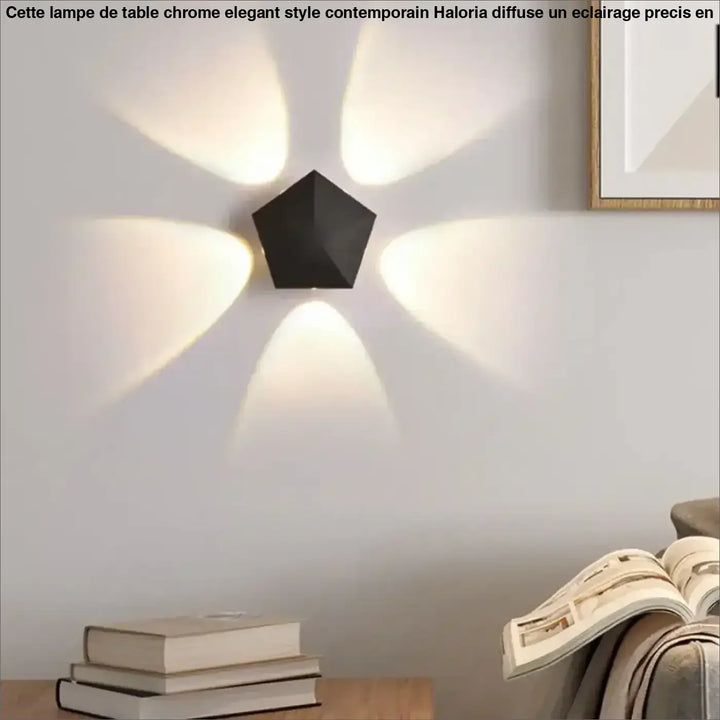 Applique murale design led minimaliste effet halo noir chic