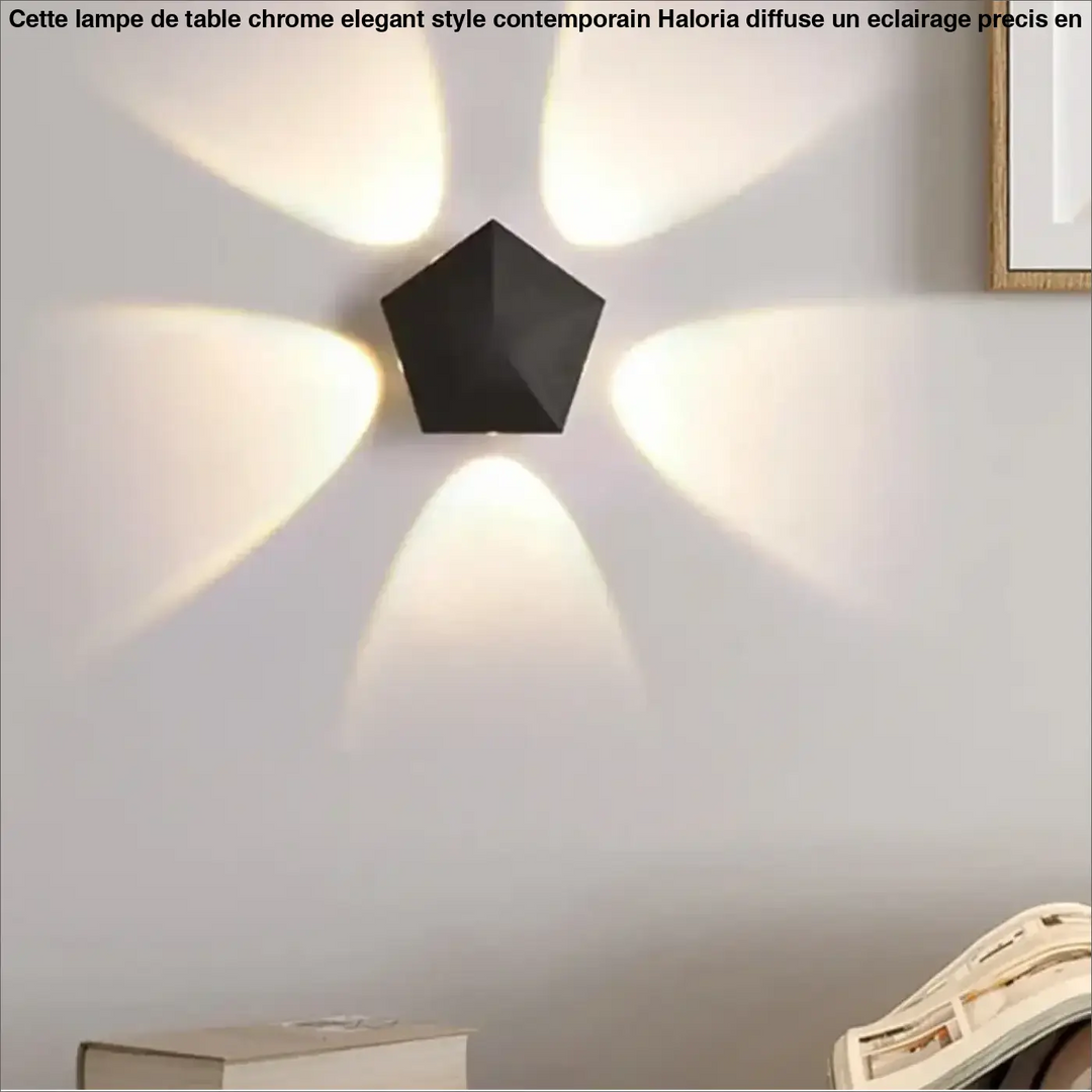 Applique murale design led minimaliste effet halo noir chic
