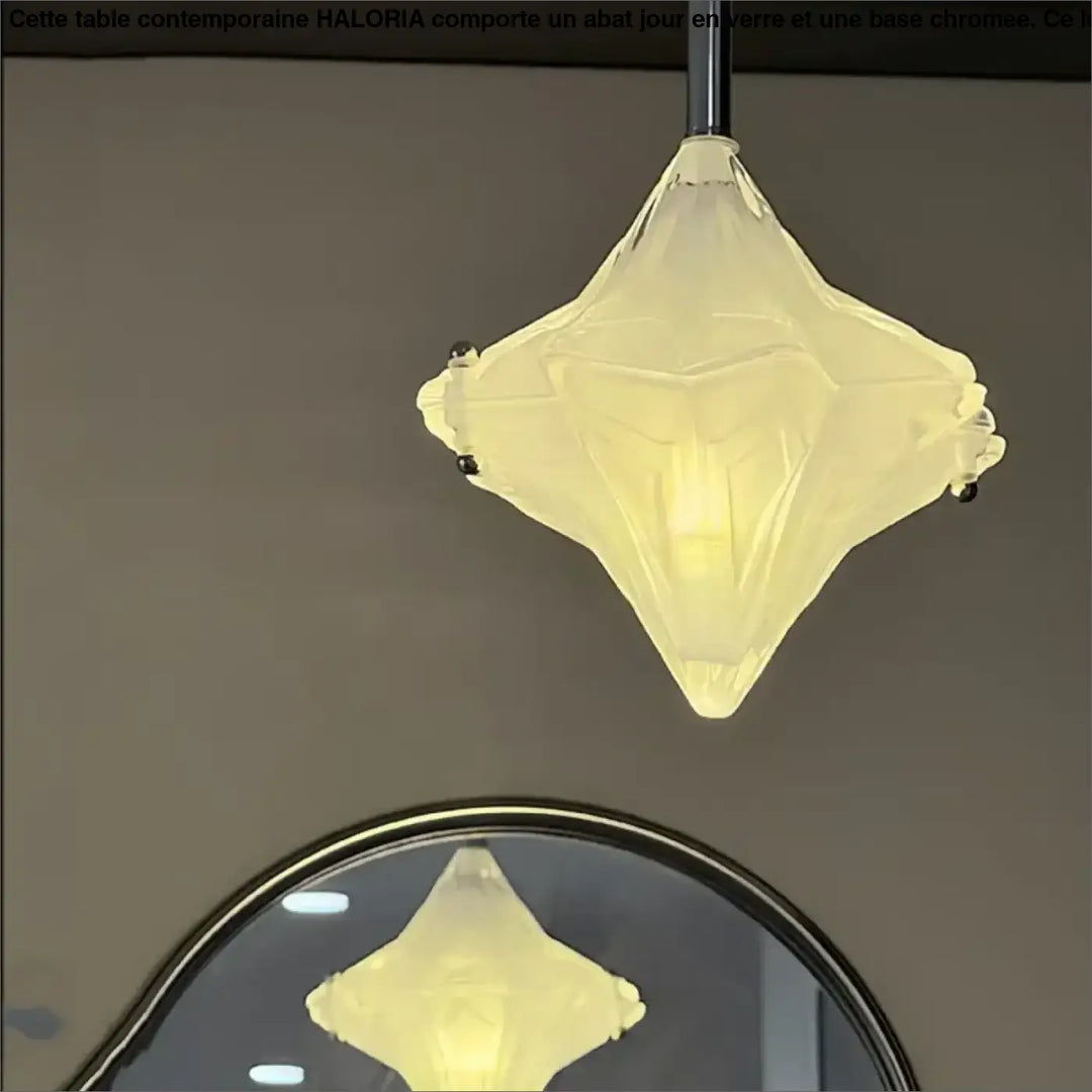 Suspension luminaire verre transparent vinty en verre translucide chaud avec design diamant et éclairage doux géométrique