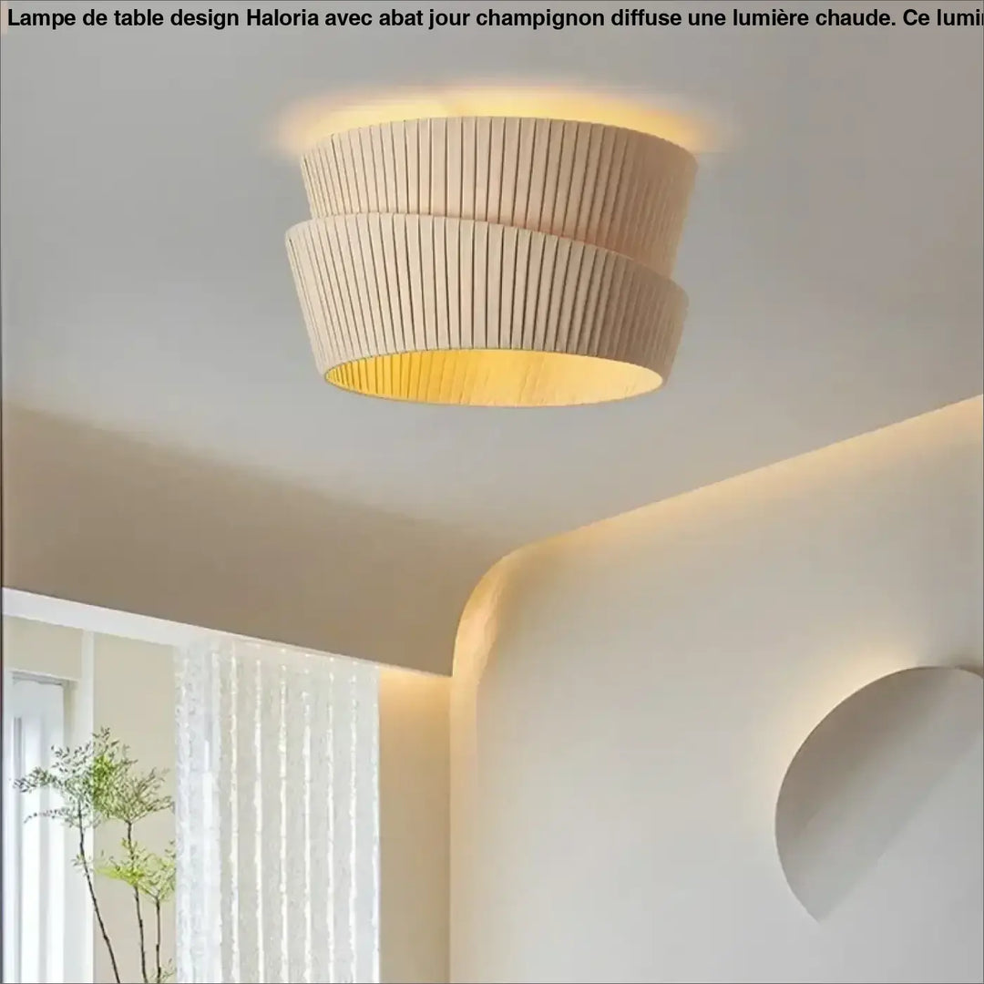 Plafonnier beige plissé koto avec intérieur lumineux et chaleureux pour lampes suspendues d ambiance élégante